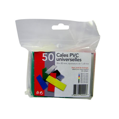 CALES UNIVERSELLES PANACHEES PVC 80X26MM SACHET 50PCS