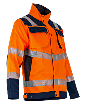 BLOUSON HAUTE VISIBILTE AMPOULE MARINE/ORANGE T5